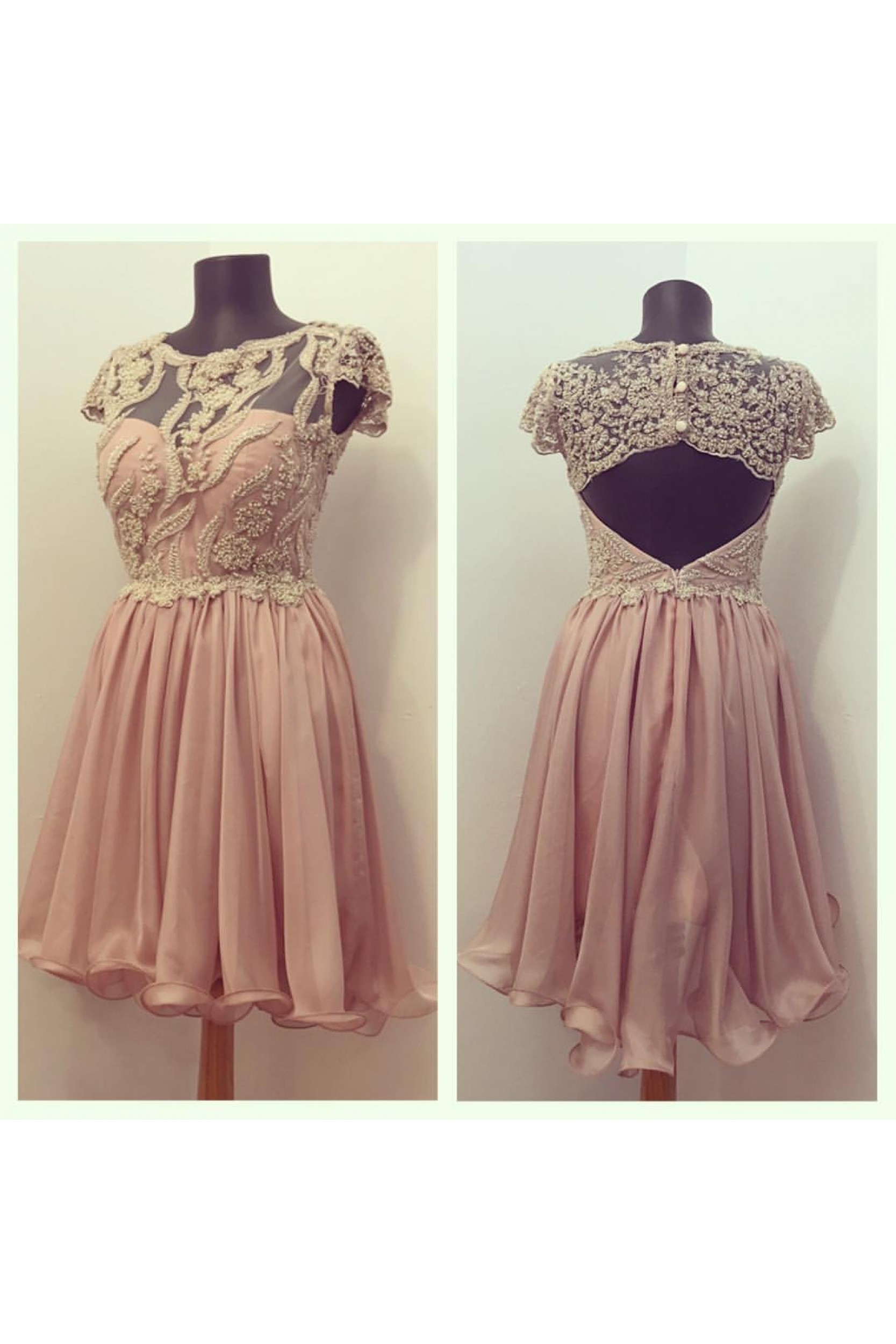 Rochie in clos dublu asimetric si corset din broderie cu pietre si perle