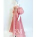 Rochie din Organza Peach, perle si tulle fin