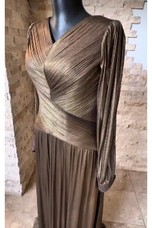 Rochie din Tulle de Matase Naturala Bronz