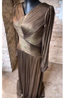 Rochie din Tulle de Matase Naturala Bronz