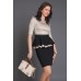 Fusta cu peplum bej negru