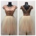 Rochie din broderie bronz si tulle fin nude rose