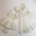 Set mama-fiica din broderie si tulle ivory
