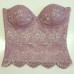 Corset din broderie argintie