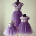 Set mama- fetite realizat din broderie si tulle lila